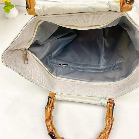 Floral Tote Bag / Floral Print Canvas Tote - Picture 2 of 6